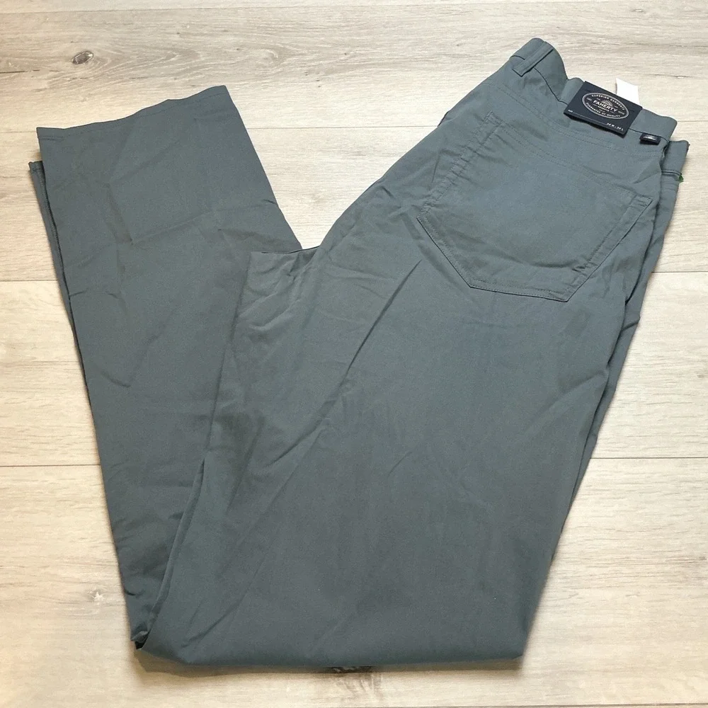 Faherty Movement 5-Pocket Athletic Fit Pants Rocky Blue 34x34 New With Tags